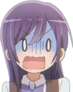 😨 Anime, Cartone animato, Scioccato, Sorpresa, Emotivo, Faccia, Espressione telegram sticker