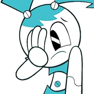 😤 Jenny Wakeman My Life as a Teenage Robot dessin animé, robot, ado, animé, triste, ma vie de robot adolescente telegram sticker