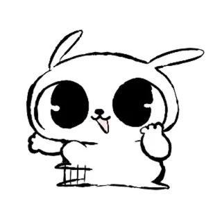 💞 dibujos animados, conejo, animal, lindo, conejito, kawaii, adhesivo, dibujo whatsapp sticker