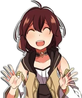 😅 Anime, Personaggio, Sorridendo, Felice, Cartone animato telegram sticker