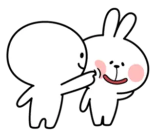 😜 милый, мультфильм, каваий, кролик, иллюстрация telegram sticker