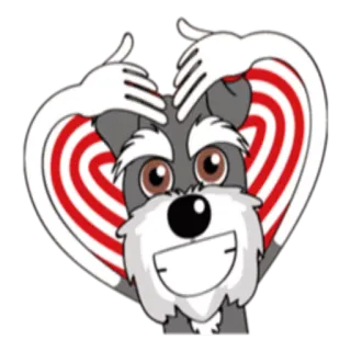 ❤ perro, corazón, dibujo animado, lindo, amor, mascota telegram sticker