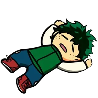 😩 Izuku Midoriya My Hero Academia Anime, My Hero Academia, Izuku Midoriya, Deku, Charakter, müde telegram sticker