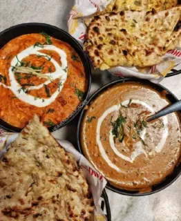 🍲 food, indian food, cuisine, butter chicken, naan telegram sticker