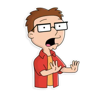 😲 Steve Smith American Dad! стив смит, американский папаша, мультфильм, очки, персонаж whatsapp sticker