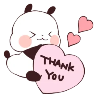 ❤ THANK YOU Panda, Gracias, Lindo, Corazón, Animal, Amor telegram sticker