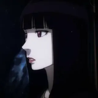 😕 anime, woman, black hair telegram sticker