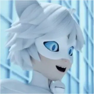 😃 Chat Blanc Miraculous: Tales of Ladybug & Cat Noir 白猫, 奇迹少女, 黑猫, 动漫, 卡通, 猫 whatsapp sticker