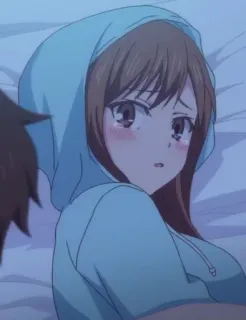 💔 anime, chica, sudadera con capucha, llorando, triste, kawaii whatsapp sticker