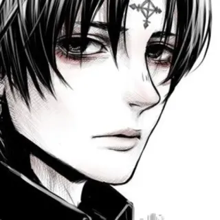 🤨 Chrollo Lucilfer Hunter x Hunter anime, manga, Chrollo Lucilfer, Hunter x Hunter, fanart, portrait, illustration whatsapp sticker
