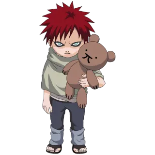 😡 Gaara Naruto Anime, Desenho animado, Gaara, Naruto, Personagem, Ursinho de pelúcia telegram sticker