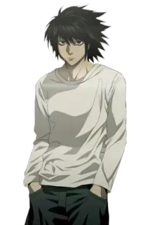 😔 L Death Note Аниме, L Lawliet, Детектив, Манга, Death Note telegram sticker