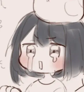 🌟 Anime, Smutny, Płaczący, Postać, Sztuka, Kreskówka telegram sticker