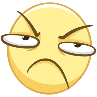 😕 이모지, 화난, 불쾌한, 짜증난 telegram sticker