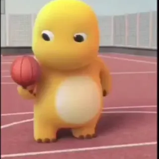 🧬 dinosaure, dessin animé, basketball, mignon whatsapp sticker