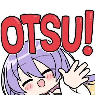 ☺️ OTSU! anime, cartoon, groet, otsu, feest, paars haar telegram sticker