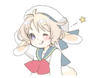 🌬 Anime, Conejo, Lindo, Kawaii, Chibi whatsapp sticker