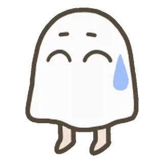 🫥 ghost, cute, nervous, spooky, emoji whatsapp sticker