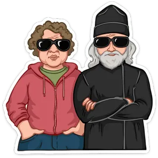 ⭐ mężczyźni, okulary przeciwsłoneczne, kreskówka, postacie, śmieszne telegram sticker