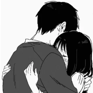 🖤 abrazo, amor, pareja, tristeza, cariño, consuelo telegram sticker