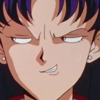 😏 Rei Hino Sailor Moon Anime, Sailor Moon, Rei Hino, Sorriso irônico, Cara engraçada telegram sticker