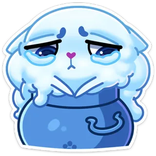 ☃️ gato, triste, llorando, dibujos animados, lindo telegram sticker