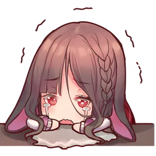 😭 anime, ragazza, piangendo, triste, emotivo, cartone animato telegram sticker