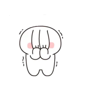 🙈 Dessin animé, Mignon, Kawaii, Nerveux, Timide, Émoji whatsapp sticker