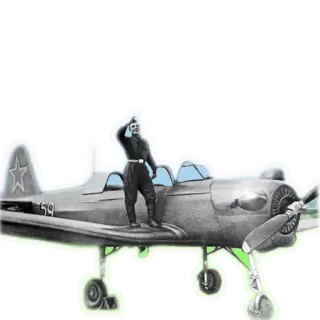 ✈️ airplane, pilot, military, soviet, warplane, aviation telegram sticker