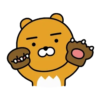 💬 Ryan oso, dibujos animados, lindo, animal, Ryan, Kakao Friends telegram sticker