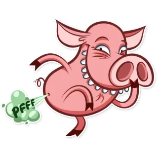 😁 PFFF schwein, cartoon, tier, furz, humor telegram sticker