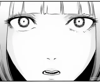 😦 manga, anime, eyes, shocked, close-up, face whatsapp sticker