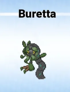 🆘 Buretta Buretta, tipe rumput, Pokémon, monster, makhluk, permainan video telegram sticker