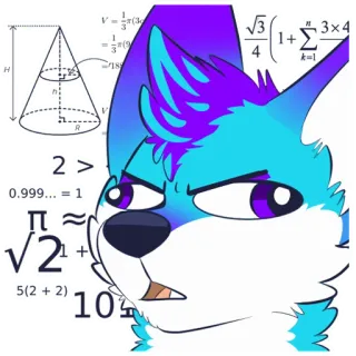 🧐 H
Γ
1
V(30
3
1
n
R
V
2 >
0.999... = 1
π
√2
5(2 + 2)
1+
L
10 matemáticas, ecuación, furry, confundido, zorro, geometría, cálculos, álgebra telegram sticker