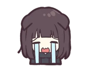 😭 sedih, menangis, anime, gadis, air mata, emosional telegram sticker