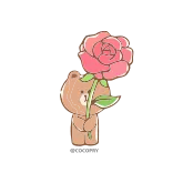 🌷 beer, bloem, roos, schattig, liefde, cartoon telegram sticker