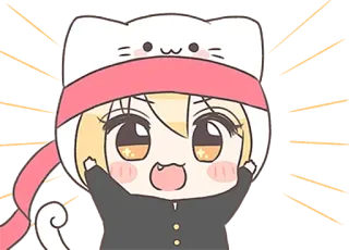 🙌 Animé, Chat, Kawaii, Mignon, Chibi, Manga telegram sticker