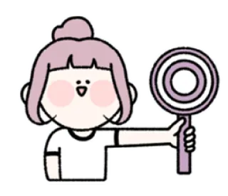 ⭕️ Mädchen, Zielscheibe, Lutscher, Zeichnung, niedlich, Figur, Aufkleber telegram sticker
