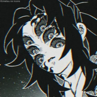 🀄️ Kokushibo Demon Slayer 애니메이션, 악마, 눈, 코쿠시보, 귀멸의 칼날 whatsapp sticker