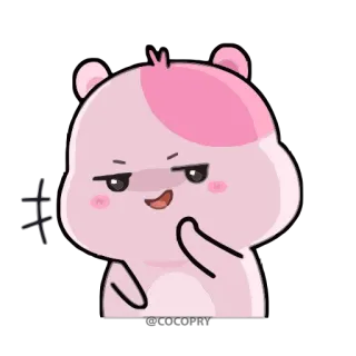 😏 милый, животное, розовый, хомяк, мультфильм, эмодзи telegram sticker