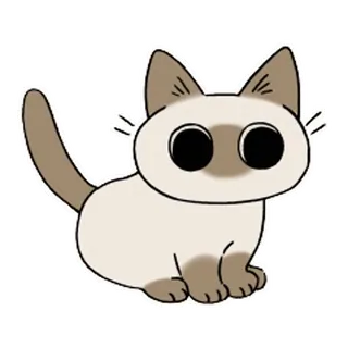 🙏 cat, sticker, animal, cute, cartoon, siamese, pet telegram sticker