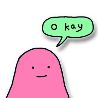 👌 O kay Blob, OK, 吹き出し, ピンク, 緑, 漫画 telegram sticker