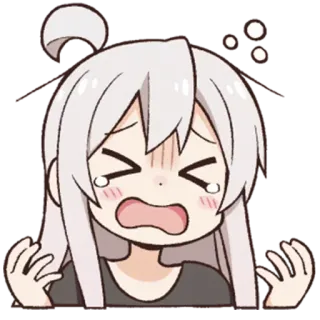 😣 anime, triste, llorando, dibujos animados, emocional, chica, estrés, preocupada whatsapp sticker