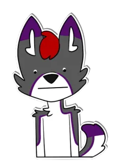 😐 lobo, furry, dibujos animados, animal, gris, morado, personaje telegram sticker