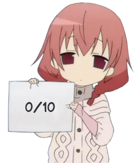😐 0/10 anime, valutazione, critica, zero, punteggio whatsapp sticker