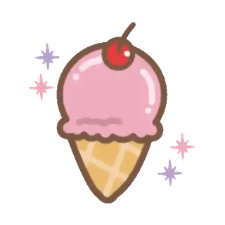 🤗 мороженое, десерт, лакомство, еда, сладкое, вишня, рожок whatsapp sticker