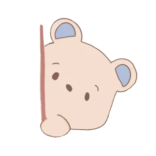 👋 bear, peek, cute, animal, cartoon telegram sticker
