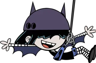 😝 dessin animé, chauve-souris, fille, souriant, animation telegram sticker