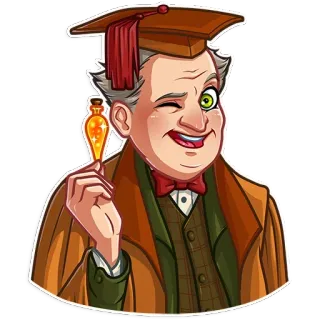 😜 Hoạt hình, Giáo sư, Thuốc tiên, Phù thủy, Phép thuật telegram sticker