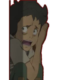 😱 anime, cartone animato, personaggio, spaventato, paura, ragazzo telegram sticker